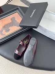Chanel Mary Janes Pantent & Velvet Burgundy Black  - 5