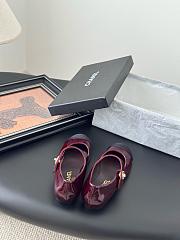 Chanel Mary Janes Pantent & Velvet Burgundy Black  - 3