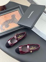 Chanel Mary Janes Pantent & Velvet Burgundy Black  - 2