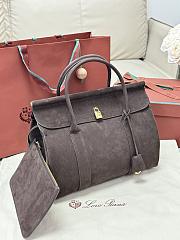 Loro Piana Loom Bag L32 Calfskin Dark Chocolate (H11B) - 32x24x17cm - 3