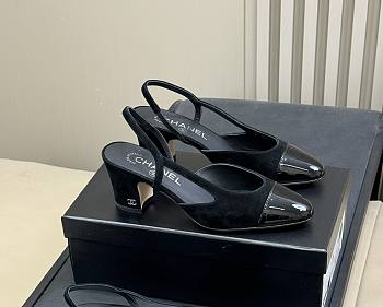 Chanel Slingbacks Velvet & Patent Calfskin Black 65mm