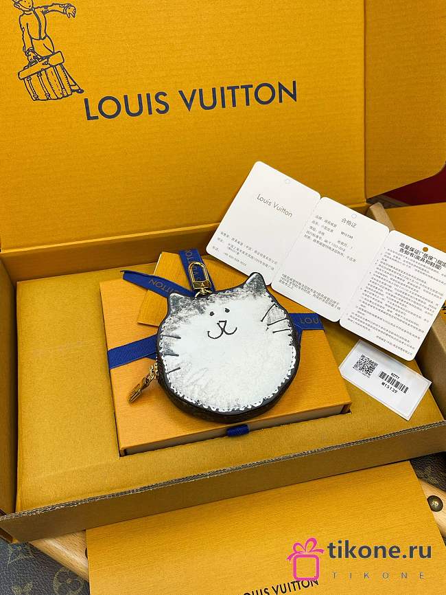 LV Travels With Grace Coddington Monogram Kitty Coin Purse - 9.5x9.5x1.5cm - 1