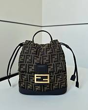 Fendi Backpack Brown FF Jacquard Fabric Backpack - 26x23x12cm - 4