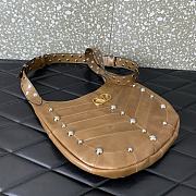 Valentino Garavani Hoboho Small Hobo Bag In Chevron Patterned Nappa Leather Brown - 28x21.5x3cm  - 4