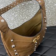Valentino Garavani Hoboho Small Hobo Bag In Chevron Patterned Nappa Leather Brown - 28x21.5x3cm  - 3