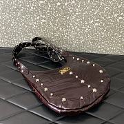 Valentino Garavani Hoboho Small Hobo Bag In Chevron Patterned Nappa Leather Burgundy - 28x21.5x3cm  - 2