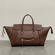 Celine Medium Smiling New Luggage In Supple Shiny Lambskin Deep Brown - 36x22x16cm - 6