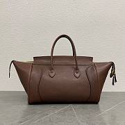 Celine Medium Smiling New Luggage In Supple Shiny Lambskin Deep Brown - 36x22x16cm - 3
