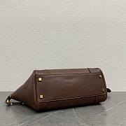 Celine Medium Smiling New Luggage In Supple Shiny Lambskin Deep Brown - 36x22x16cm - 2