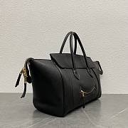 Celine Medium Smiling New Luggage In Supple Shiny Lambskin Black - 36x22x16cm - 2