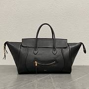 Celine Medium Smiling New Luggage In Supple Shiny Lambskin Black - 36x22x16cm - 5