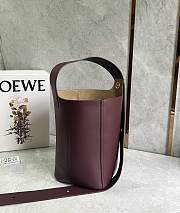 Loewe Medium Pebble Bucket In Smooth Calfskin Dark Burgundy - 28x24.5x23.5cm - 6