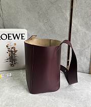 Loewe Medium Pebble Bucket In Smooth Calfskin Dark Burgundy - 28x24.5x23.5cm - 5