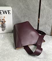 Loewe Medium Pebble Bucket In Smooth Calfskin Dark Burgundy - 28x24.5x23.5cm - 3