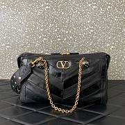 Valentino Garavani Panthea Shoulder Bag In Nappa Leather With Chevron Pattern Black - 33x19.5x9cm - 5
