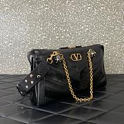 Valentino Garavani Panthea Shoulder Bag In Nappa Leather With Chevron Pattern Black - 33x19.5x9cm - 3