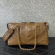 Valentino Garavani Panthea Shoulder Bag In Nappa Leather With Chevron Pattern Brown - 33x19.5x9cm - 6