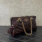 Valentino Garavani Panthea Shoulder Bag In Nappa Leather With Chevron Pattern Burgundy - 33x19.5x9cm - 6