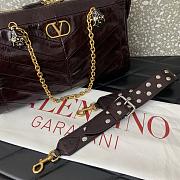 Valentino Garavani Panthea Shoulder Bag In Nappa Leather With Chevron Pattern Burgundy - 33x19.5x9cm - 5