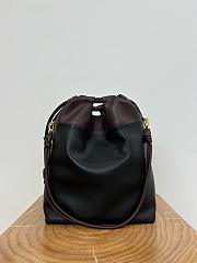 Loewe Flamenco Purse Tote In Mellow Nappa Lambskin Black/Dark Chestnut - 38x29x9cm - 4