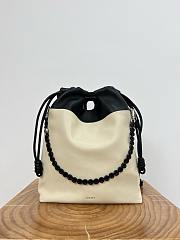 Loewe Flamenco Purse Tote In Mellow Nappa Lambskin Light Ghost/Black - 38x29x9cm - 4