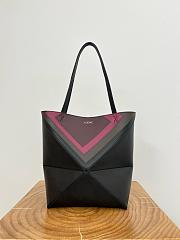 Loewe Medium Puzzle Fold Tote in Nappa Calfskin Black/Burgundy - 31x24.5x15cm - 6