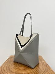 Loewe Medium Puzzle Fold Tote in Nappa Calfskin Grey/Light Ghost - 31x24.5x15cm - 5