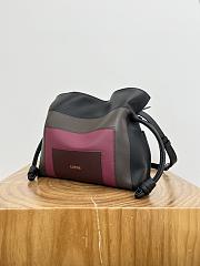 Loewe x Albers Medium Flamenco Clutch In Nappa Calfskin Black/Burgundy - 30x24.5x10.5cm - 4