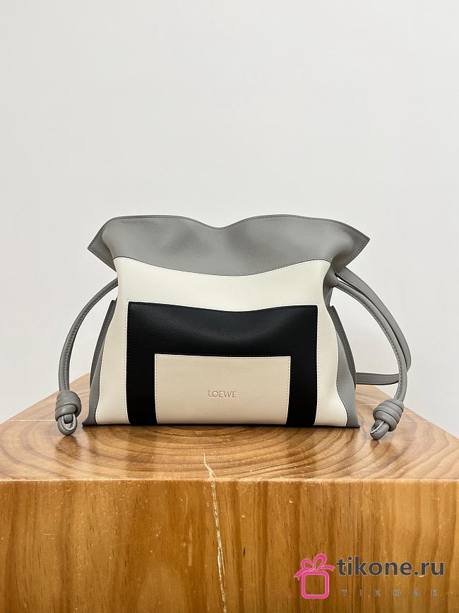 Loewe x Albers Medium Flamenco Clutch In Nappa Calfskin Grey/Light Ghost - 30x24.5x10.5cm - 1