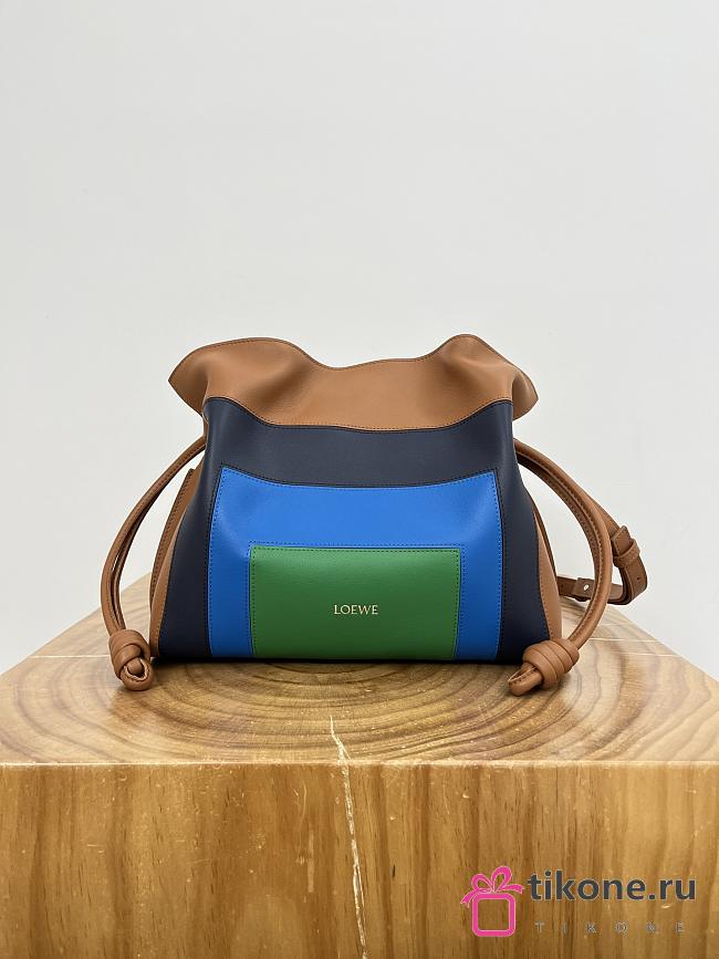 Loewe Small Puzzle Bag In Nappa Calfskin Caramel/Bright Green - 24x16.5x10.5cm - 1