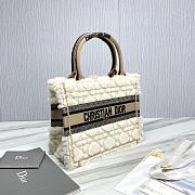 Small Dior Book Tote Lambskin Wool Unbleached Caning Beige - 26.5x22x14cm - 2