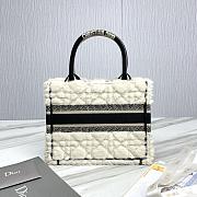 Small Dior Book Tote Lambskin Wool Unbleached Caning White - 26.5x22x14cm - 3