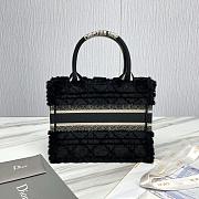 Small Dior Book Tote Lambskin Wool Unbleached Caning Black - 26.5x22x14cm - 6