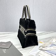 Small Dior Book Tote Lambskin Wool Unbleached Caning Black - 26.5x22x14cm - 5