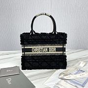 Small Dior Book Tote Lambskin Wool Unbleached Caning Black - 26.5x22x14cm - 4
