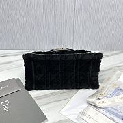 Small Dior Book Tote Lambskin Wool Unbleached Caning Black - 26.5x22x14cm - 2