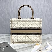 Meidum Dior Book Tote Lambskin Wool Unbleached Caning Beige - 36.5x28x16.5cm - 5