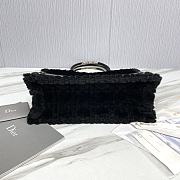 Meidum Dior Book Tote Lambskin Wool Unbleached Caning Black - 36.5x28x16.5cm - 3