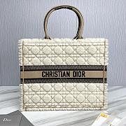 Large Dior Book Tote Lambskin Wool Unbleached Caning Beige - 42x35x18.5cm - 1