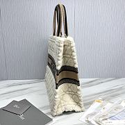 Large Dior Book Tote Lambskin Wool Unbleached Caning Beige - 42x35x18.5cm - 5