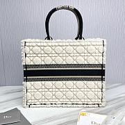 Large Dior Book Tote Lambskin Wool Unbleached Caning White - 42x35x18.5cm - 5