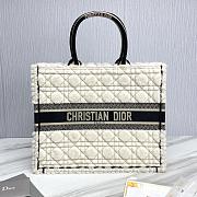 Large Dior Book Tote Lambskin Wool Unbleached Caning White - 42x35x18.5cm - 6