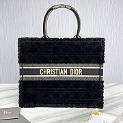Large Dior Book Tote Lambskin Wool Unbleached Caning Black - 42x35x18.5cm - 1