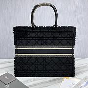 Large Dior Book Tote Lambskin Wool Unbleached Caning Black - 42x35x18.5cm - 6