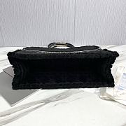 Large Dior Book Tote Lambskin Wool Unbleached Caning Black - 42x35x18.5cm - 4