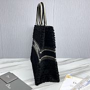 Large Dior Book Tote Lambskin Wool Unbleached Caning Black - 42x35x18.5cm - 2