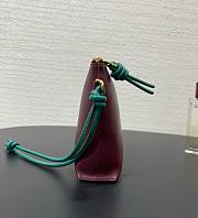 Loewe Knot T Pouch In Shiny Nappa Calfskin Burgundy - 22.5x5.5x15.5cm - 3