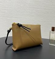 Loewe Knot T Pouch In Shiny Nappa Calfskin Oak - 22.5x5.5x15.5cm - 3