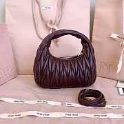 Miumiu Wander Matelasse Nappa Leather Hobo Bag Burgundy - 20x17x6cm - 4