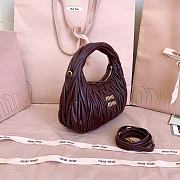 Miumiu Wander Matelasse Nappa Leather Hobo Bag Burgundy - 20x17x6cm - 3
